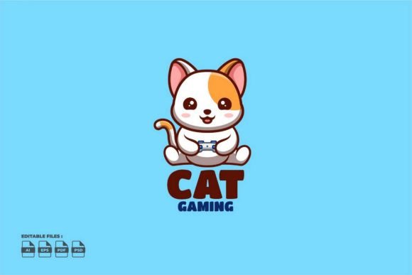 The Gaming White Cat Cute Kawaii Creative Ma Logo: More Than a Graphic, It's a Creative Catalyst