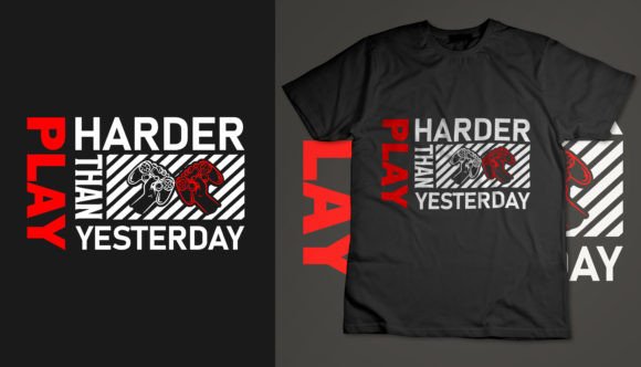 Typography Gaming Gamer T-shirt Design: The Perfect Vector File Bundle